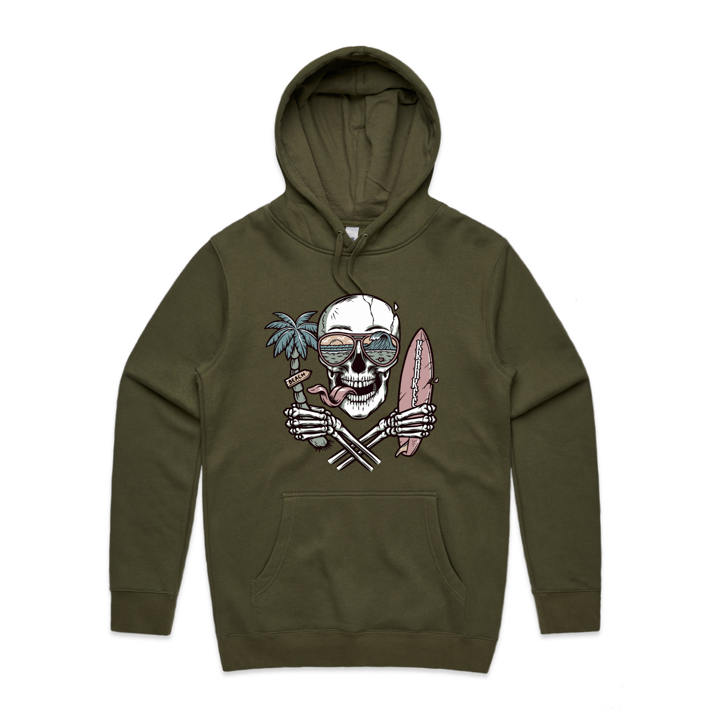 Mens Surf Skull Hoodie