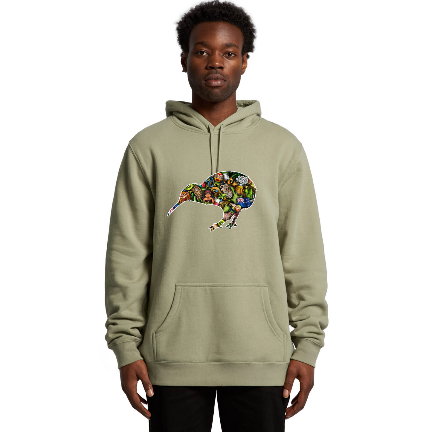 Mens Kiwi Collage Hoodie