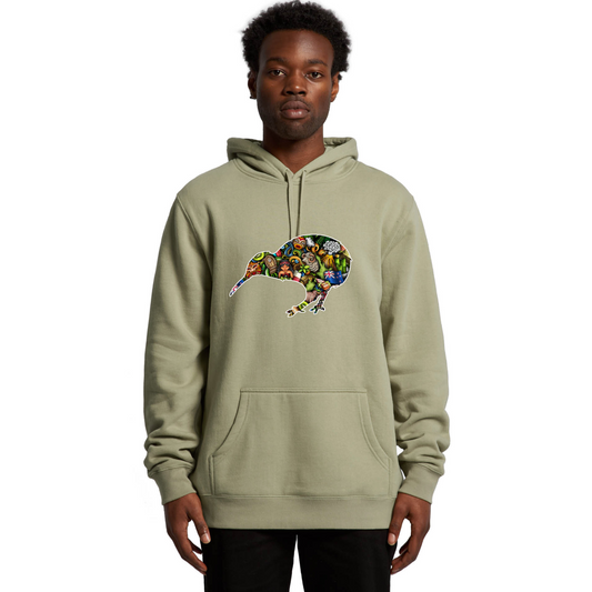 Mens Kiwi Collage Hoodie