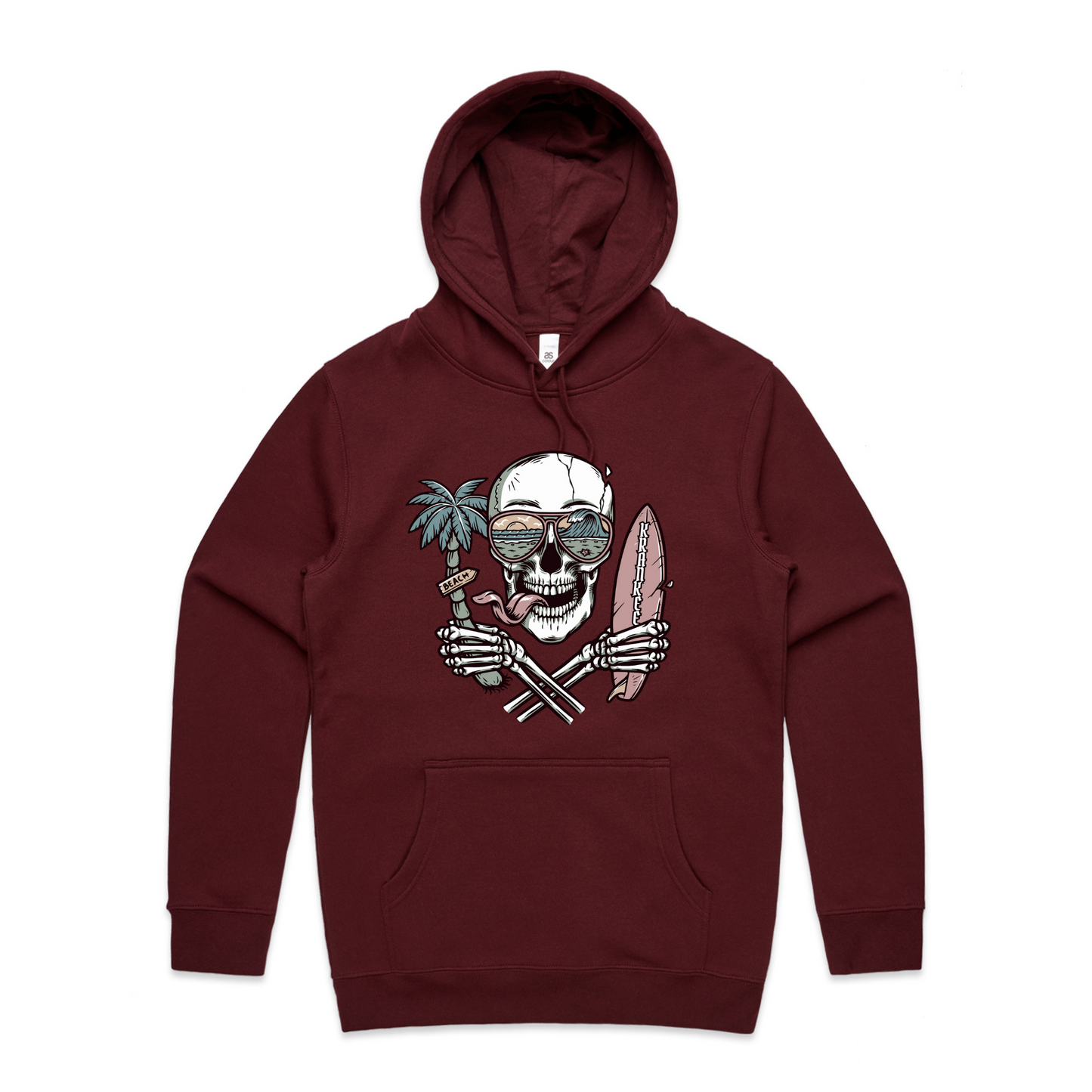 Mens Surf Skull Hoodie