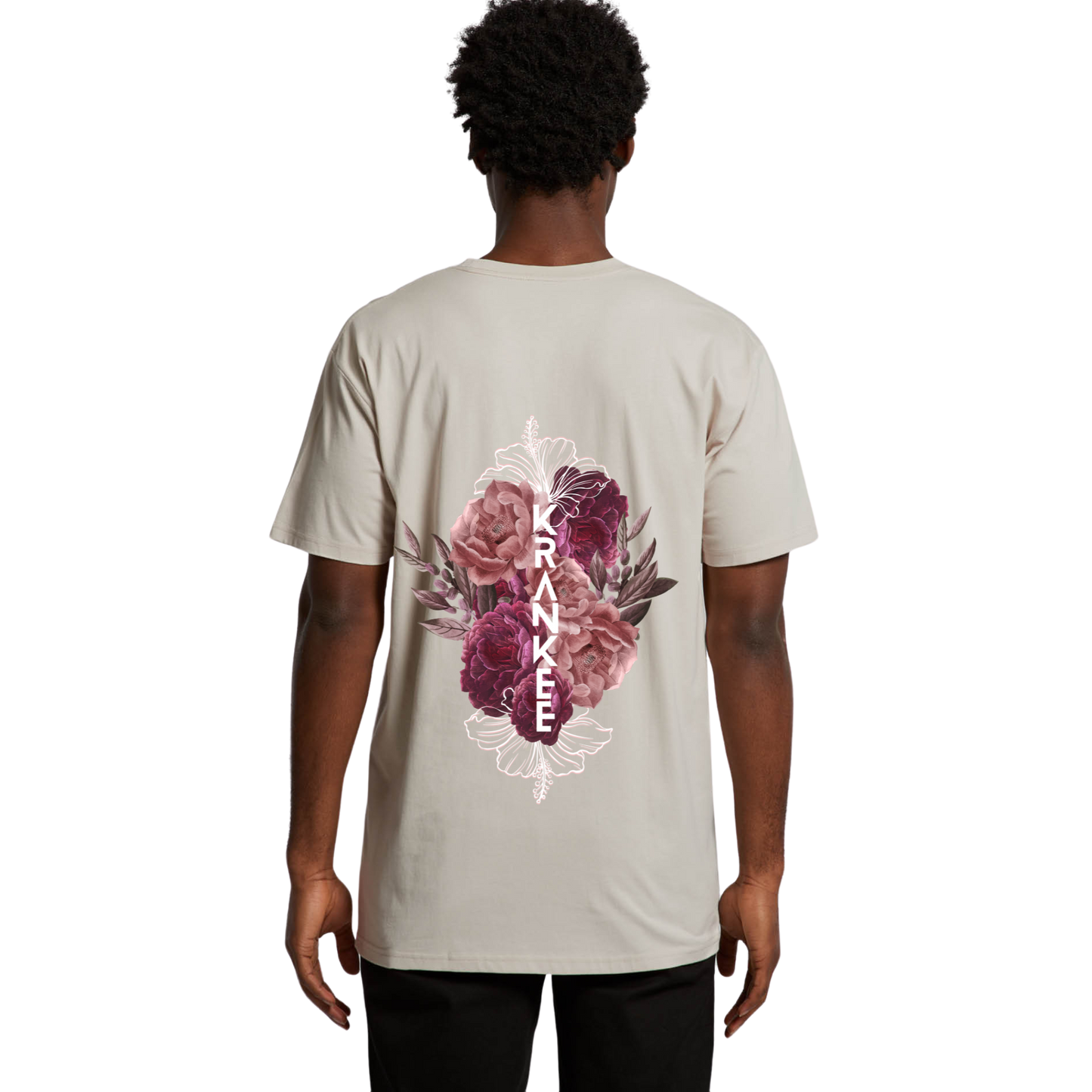 Mens Floral Back Tee