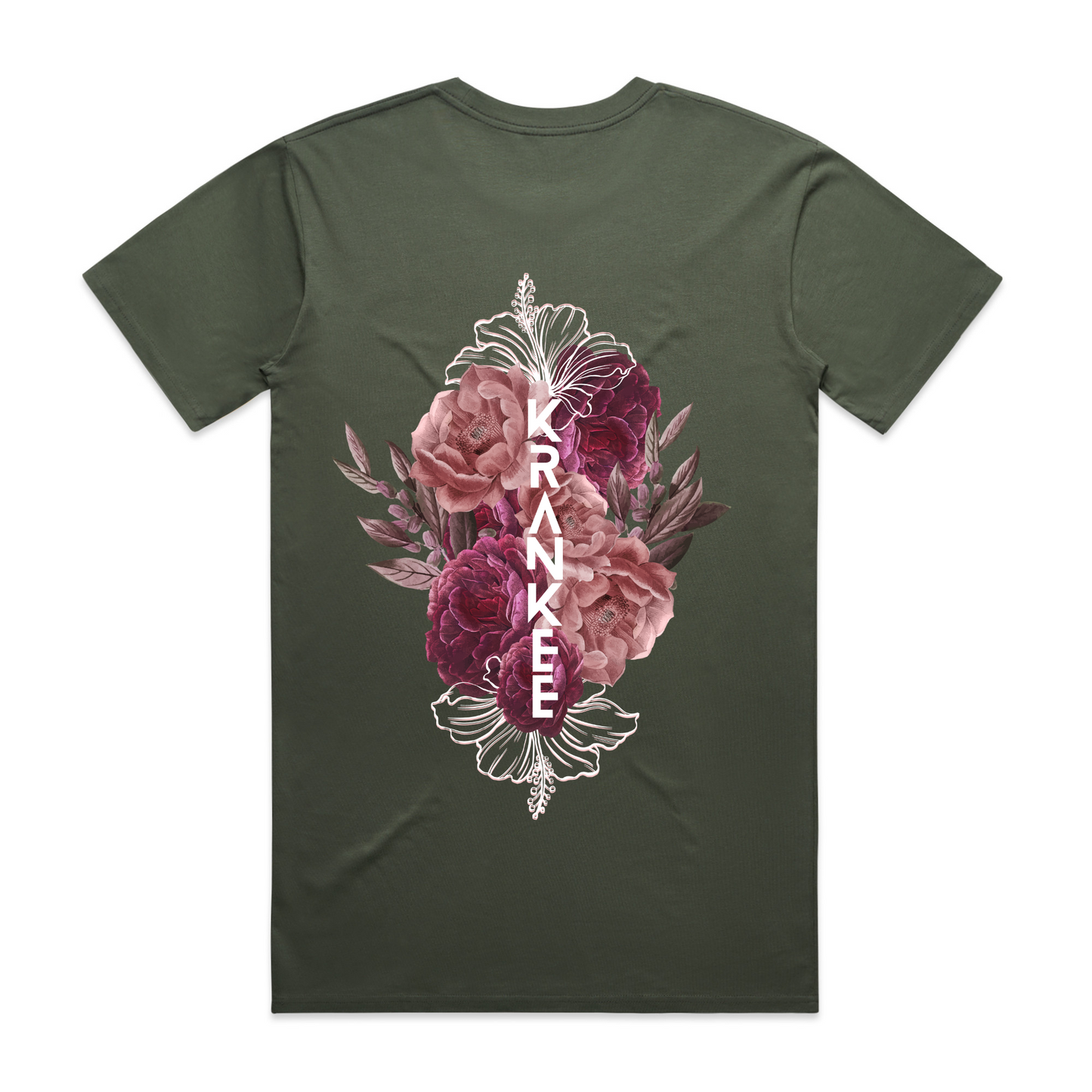 Mens Floral Back Tee