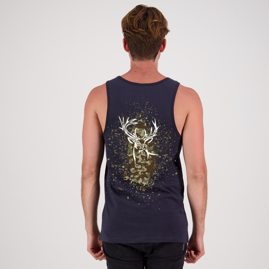 Mens Camo Back Singlet
