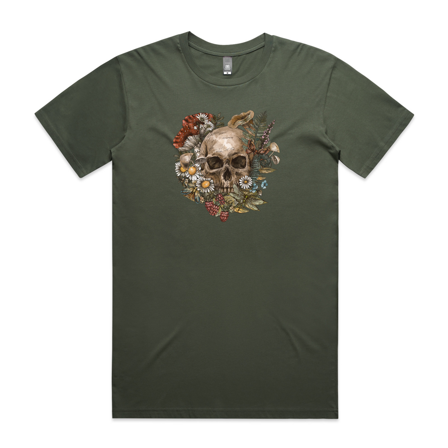 Mens Wild Flora Skull Tee