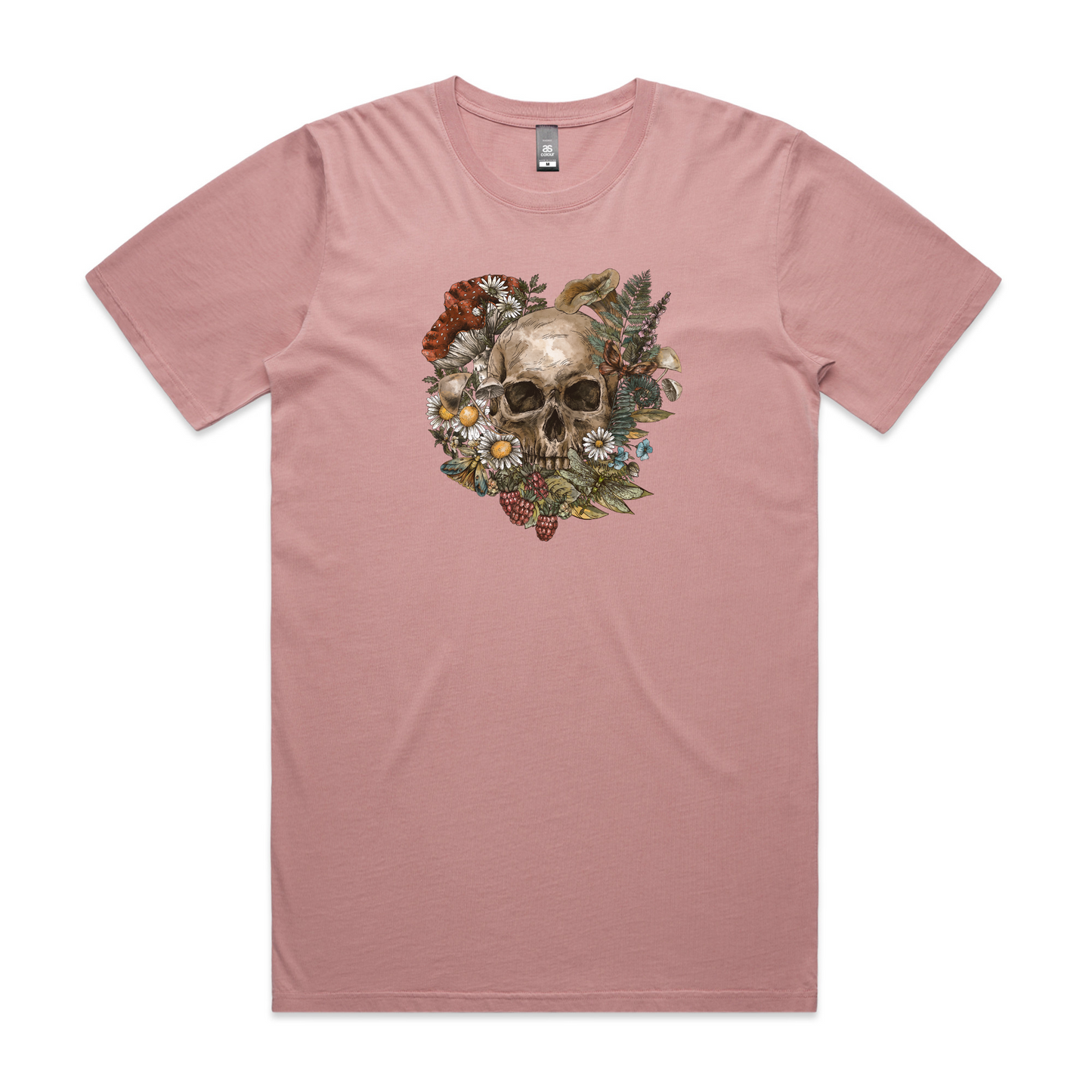 Mens Wild Flora Skull Tee