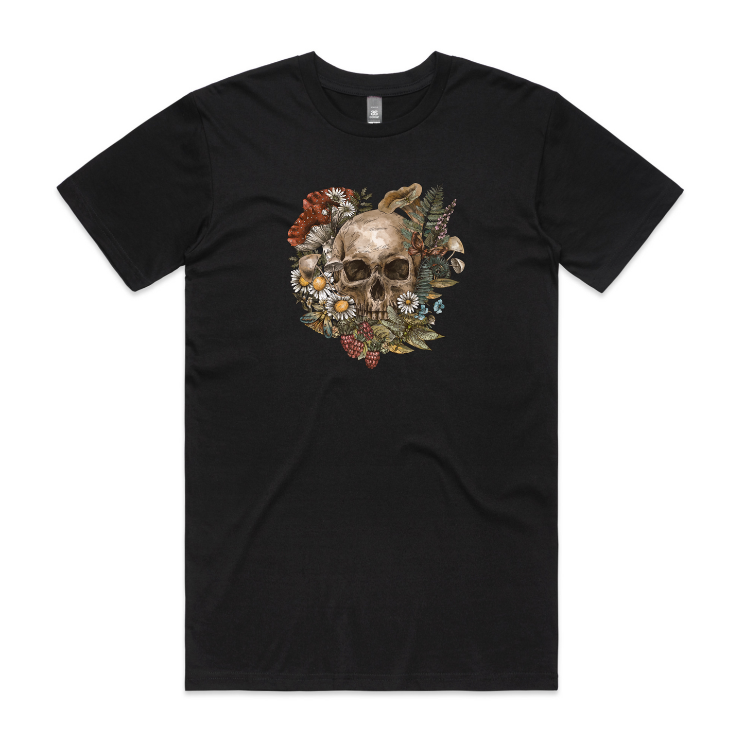 Mens Wild Flora Skull Tee