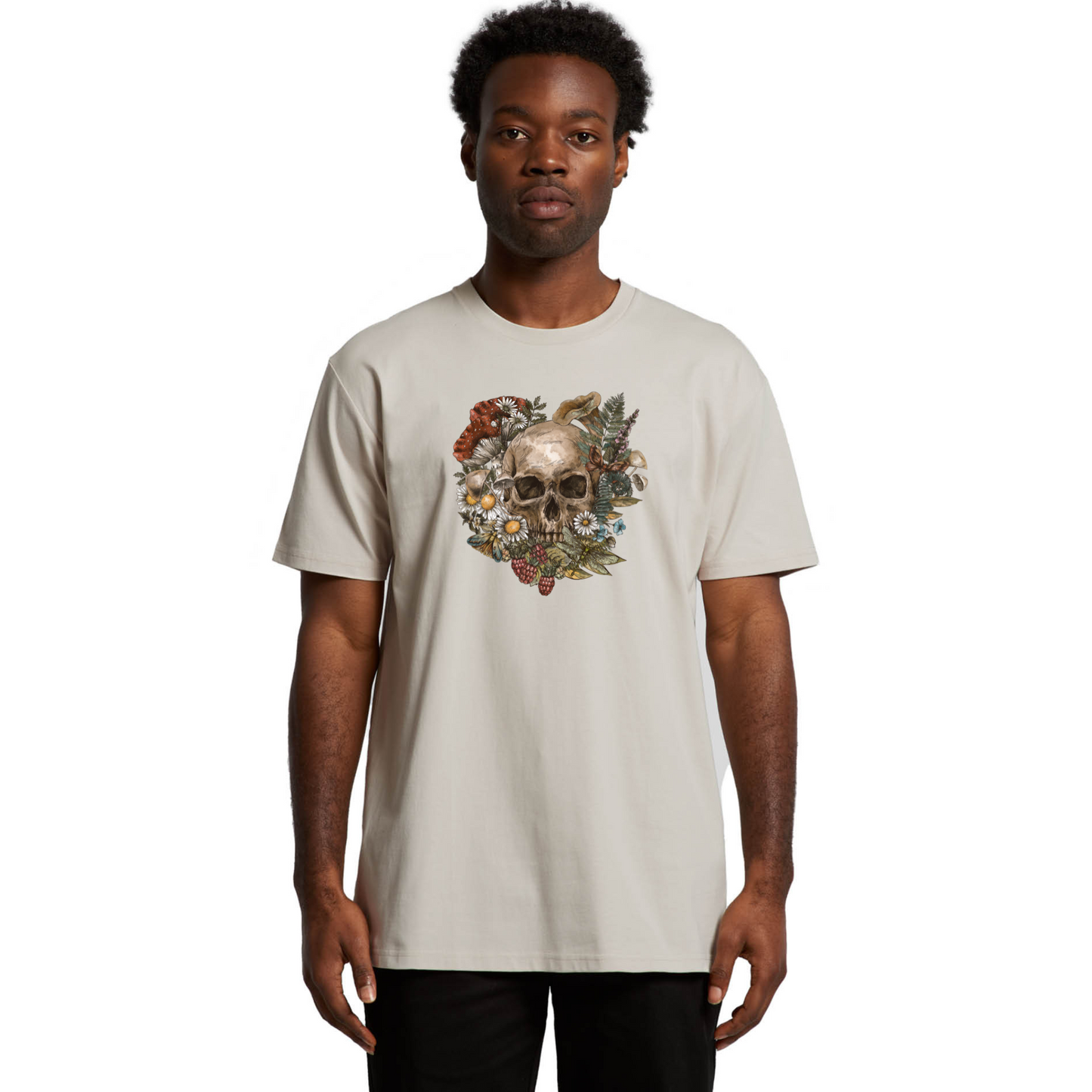 Mens Wild Flora Skull Tee