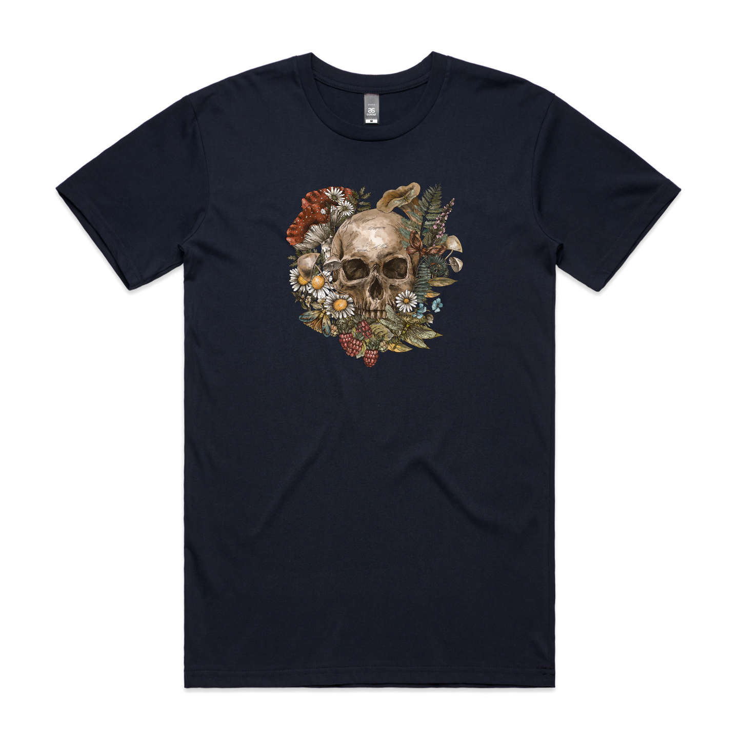 Mens Wild Flora Skull Tee