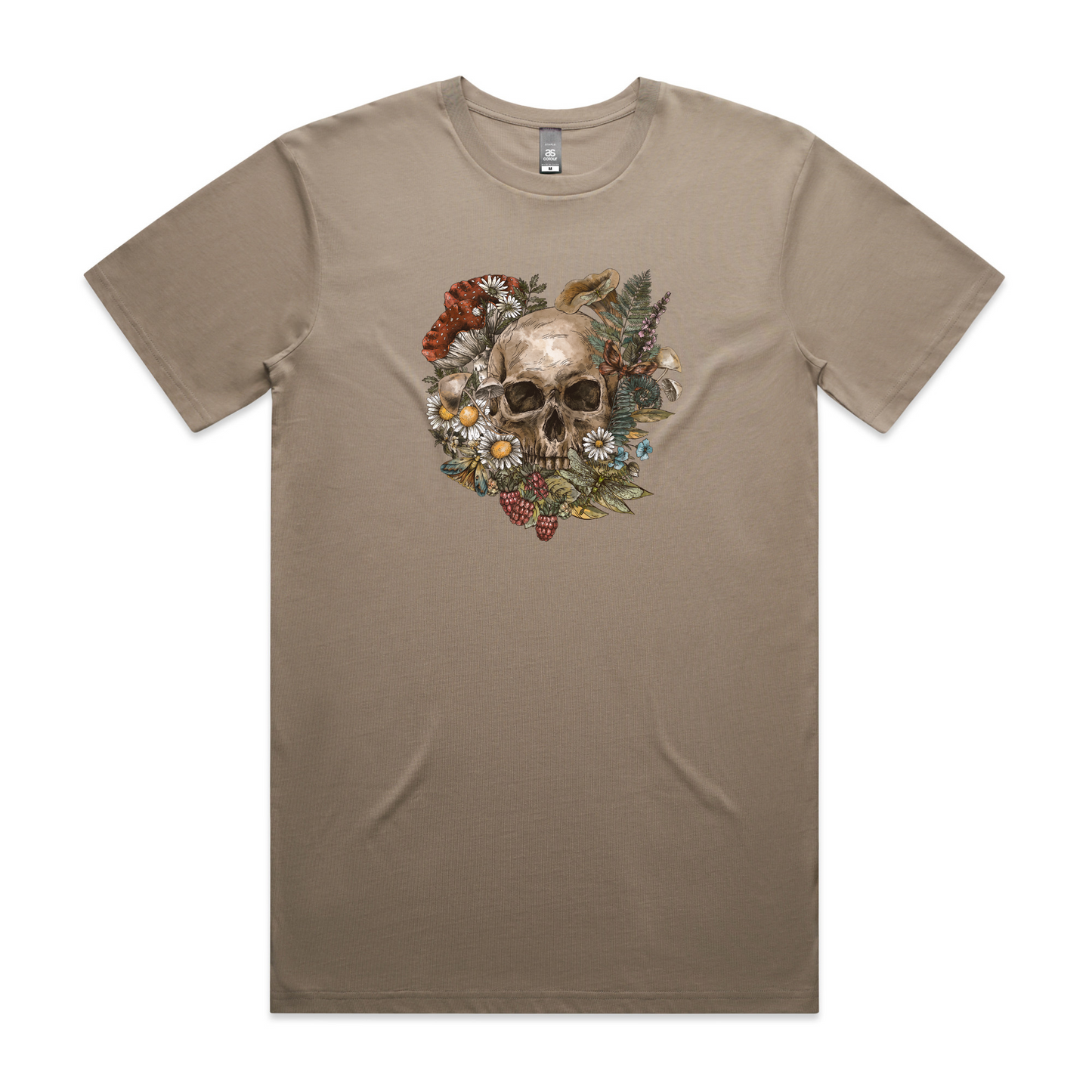 Mens Wild Flora Skull Tee