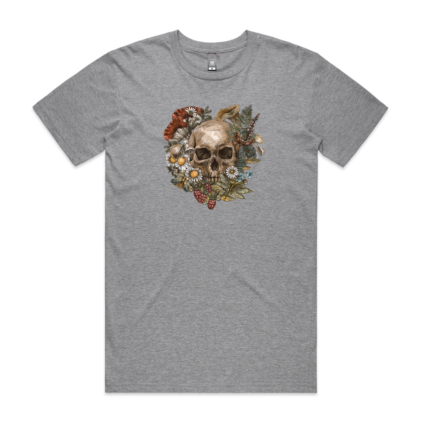 Mens Wild Flora Skull Tee