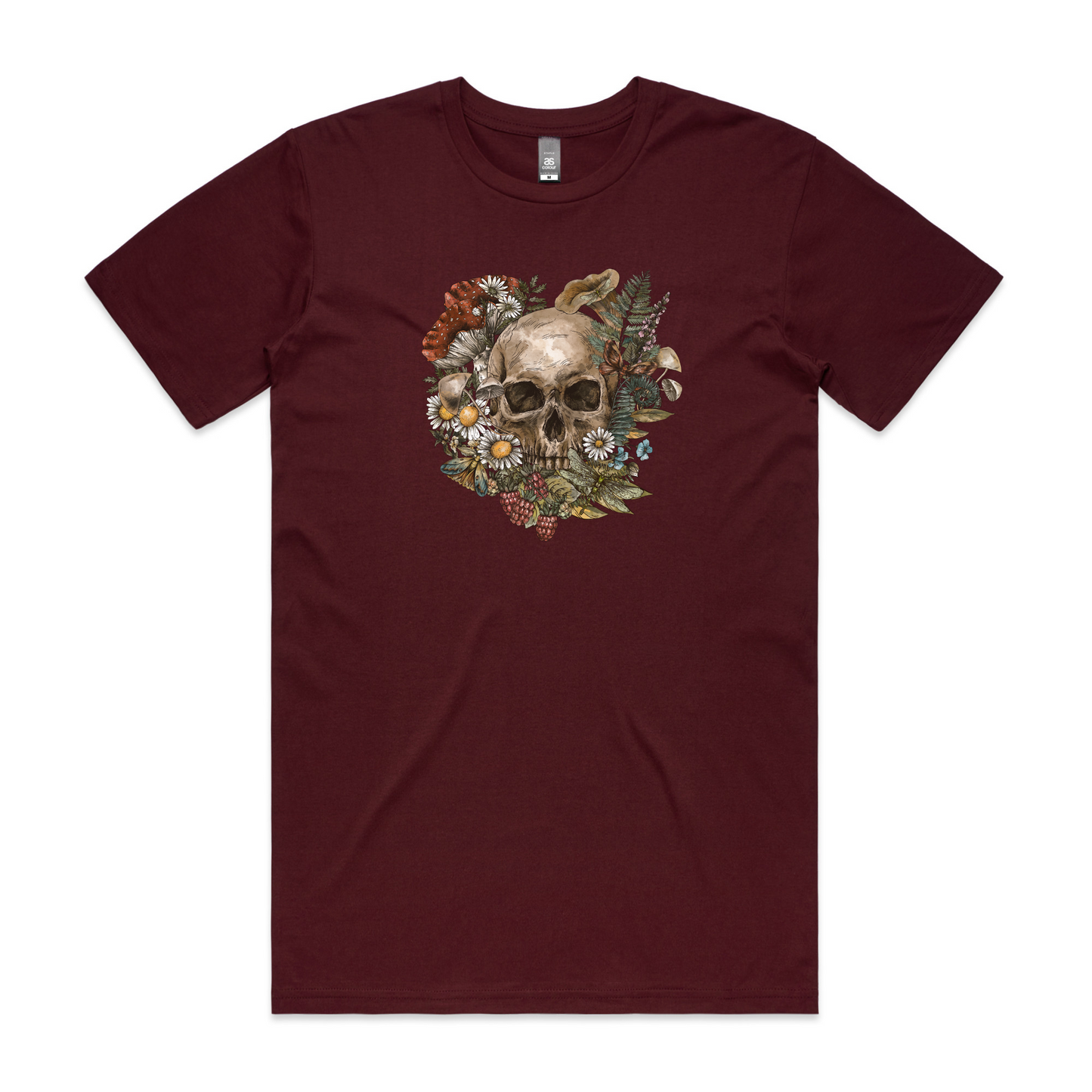 Mens Wild Flora Skull Tee