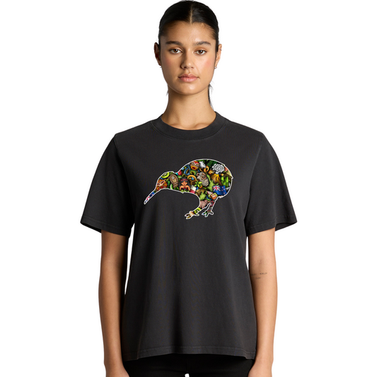 Womens Kiwi Collage Heavy Tee
