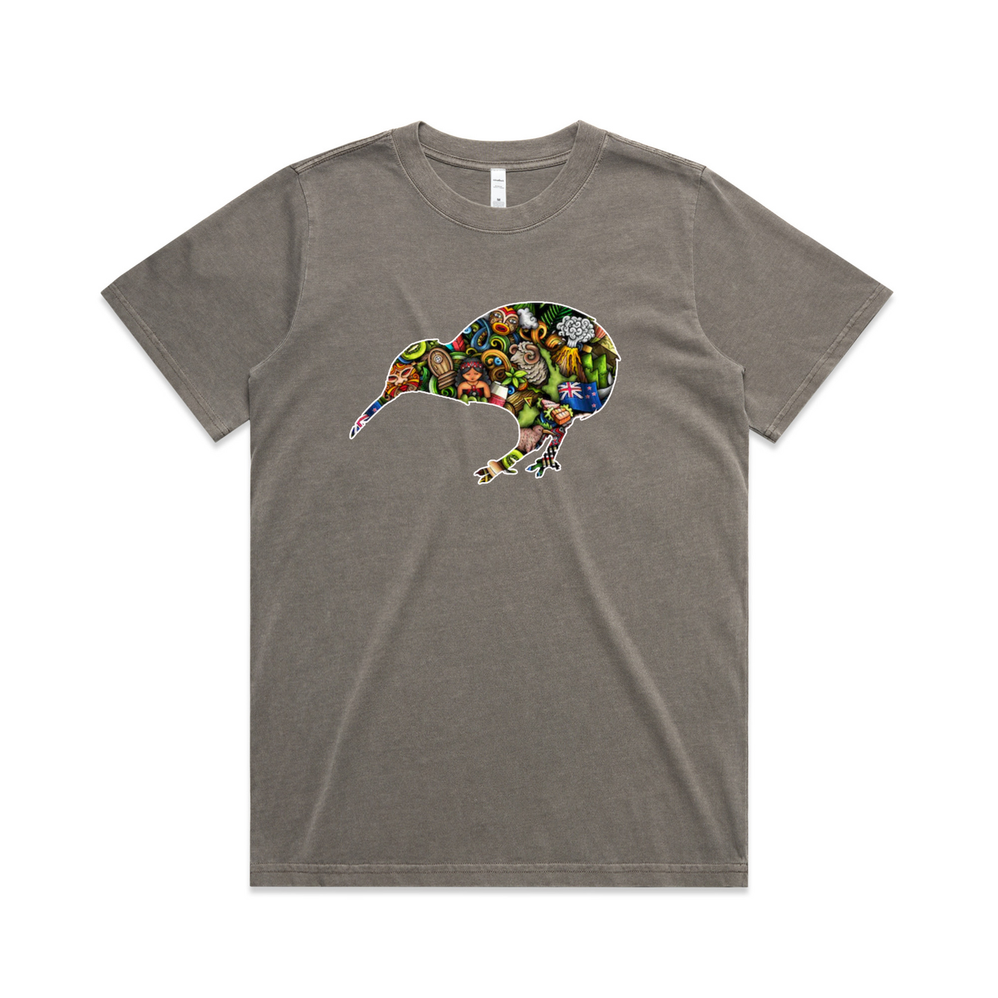 Womens Kiwi Collage Heavy Tee