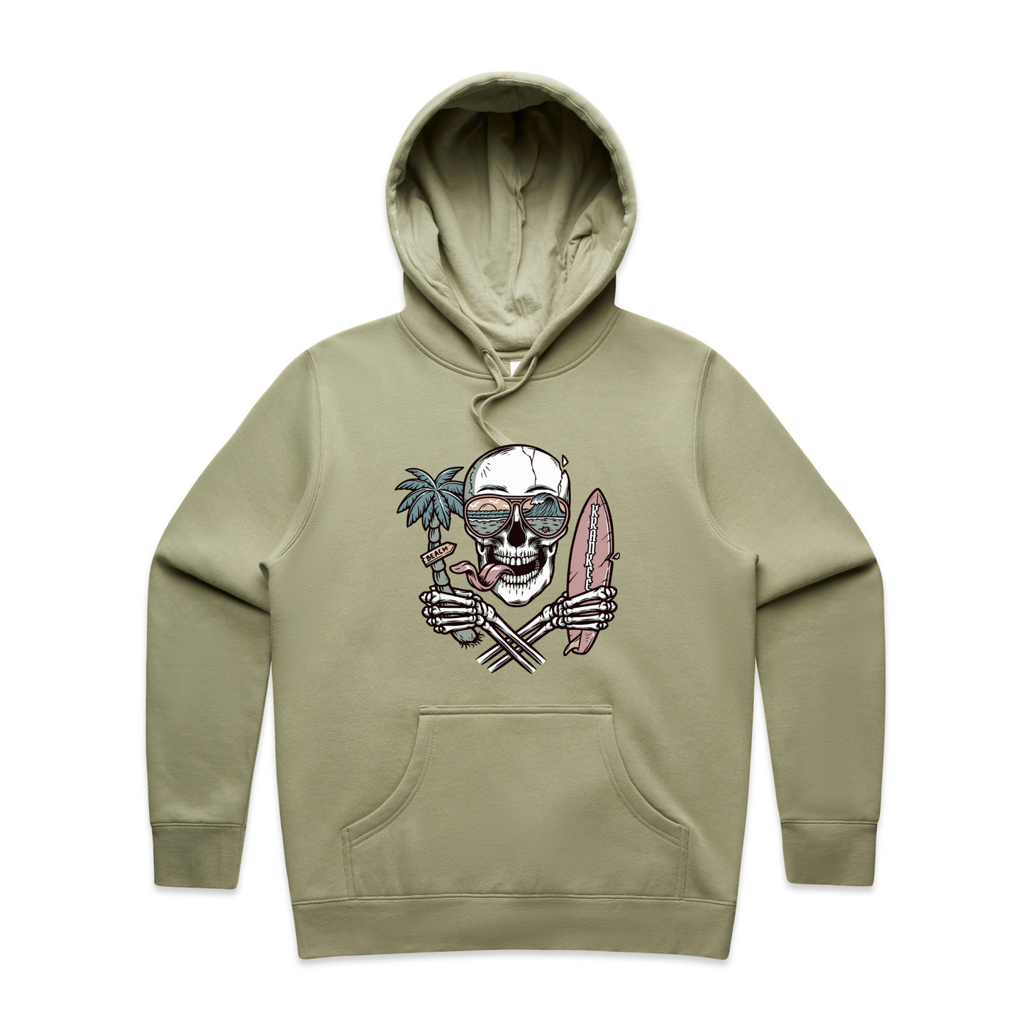 Womens Surf Skull Hoodie