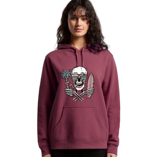 Womens Surf Skull Hoodie