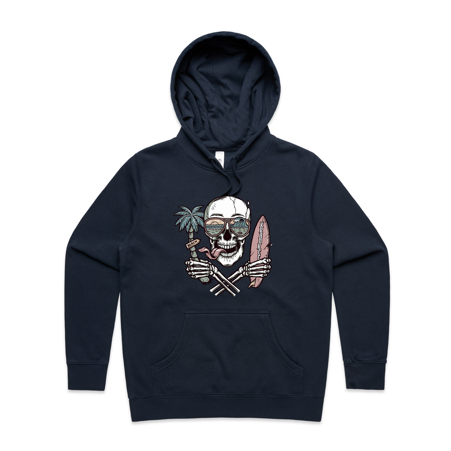Womens Surf Skull Hoodie