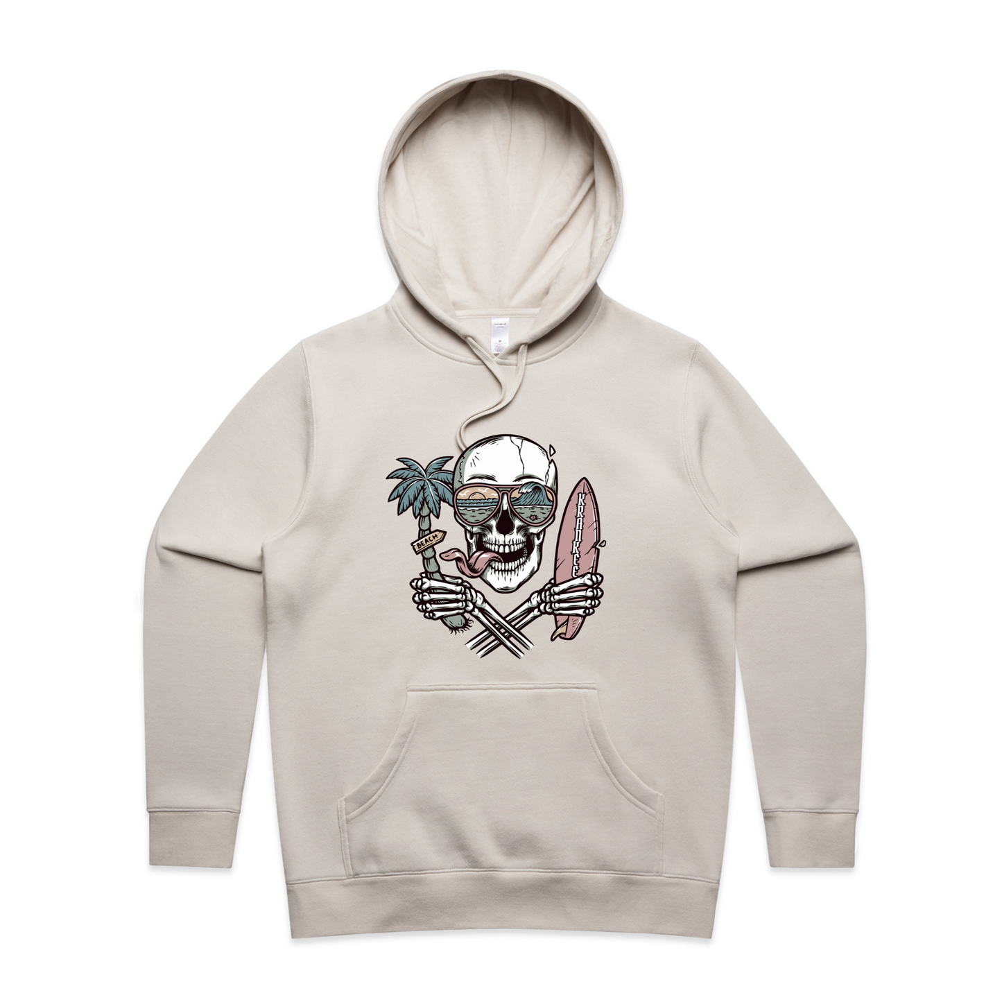Womens Surf Skull Hoodie