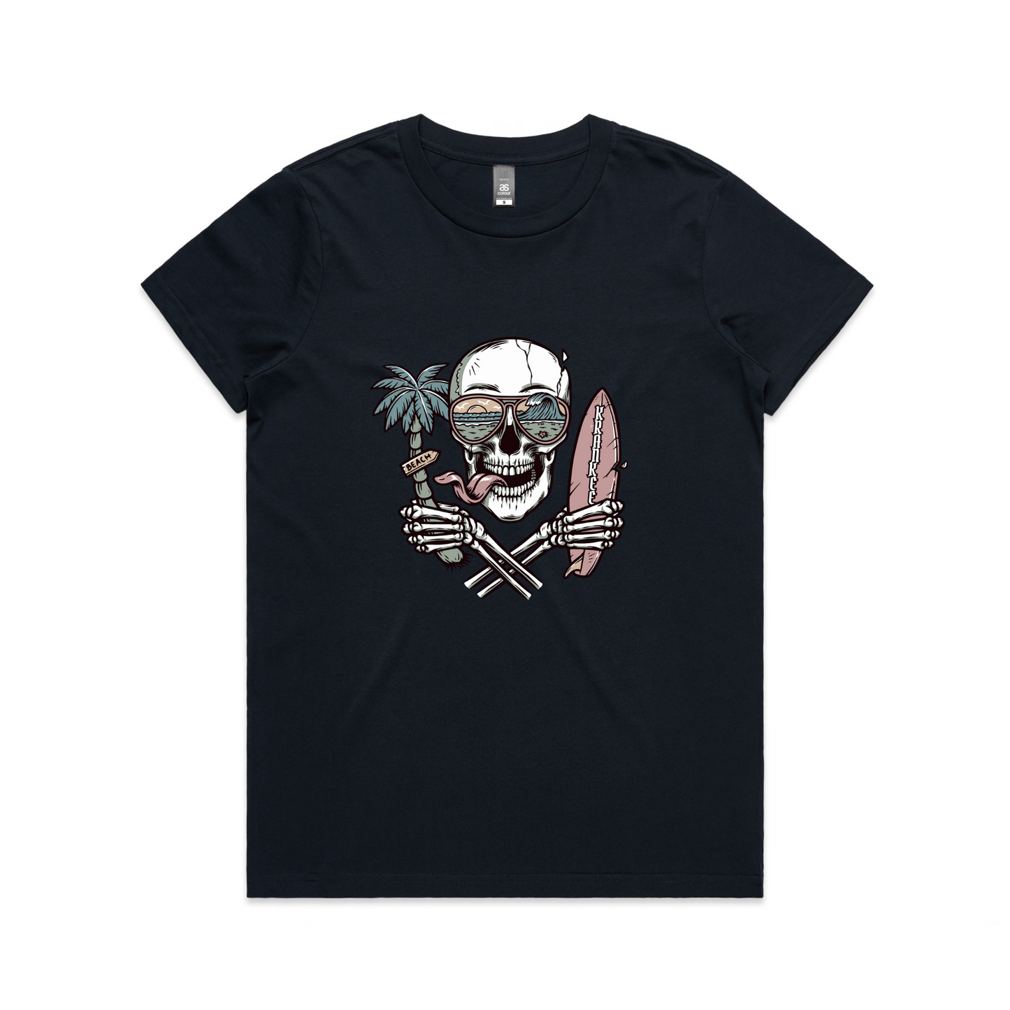 Womens Surf Skull Tee