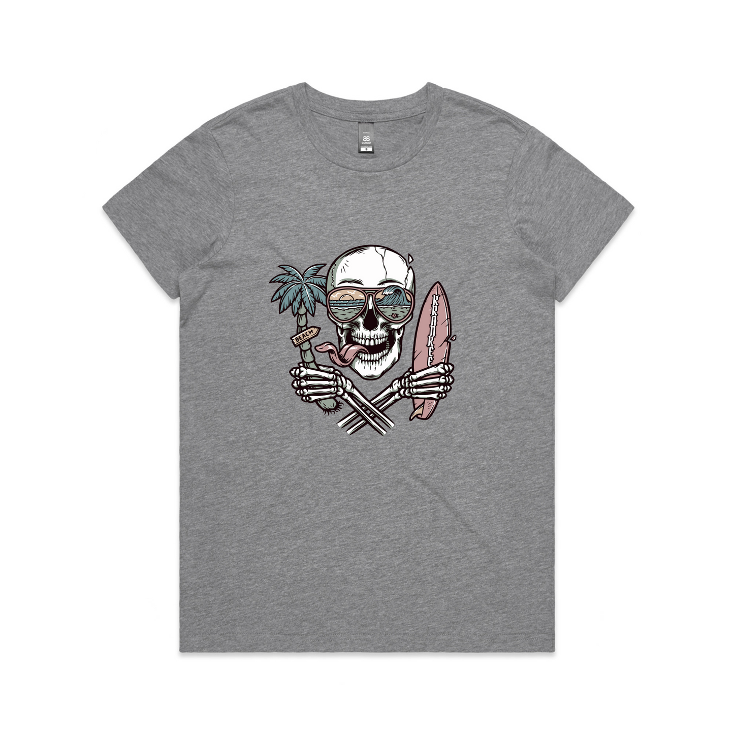 Womens Surf Skull Tee