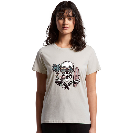Womens Surf Skull Tee