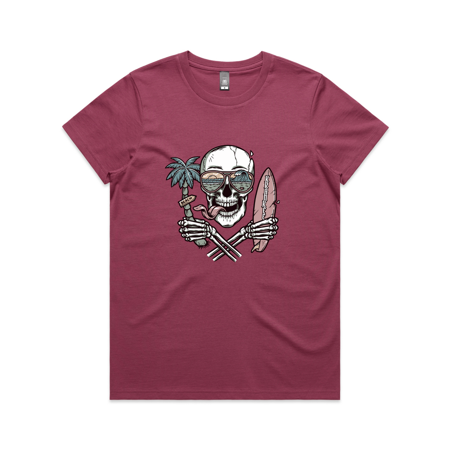 Womens Surf Skull Tee