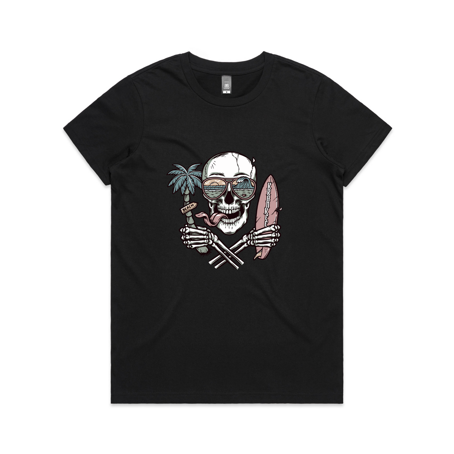 Womens Surf Skull Tee