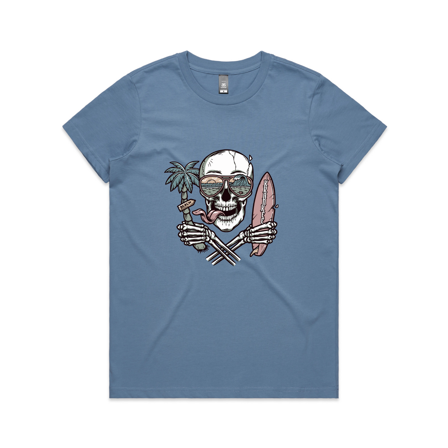 Womens Surf Skull Tee