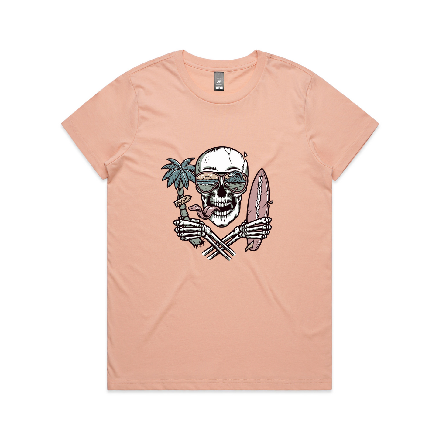 Womens Surf Skull Tee