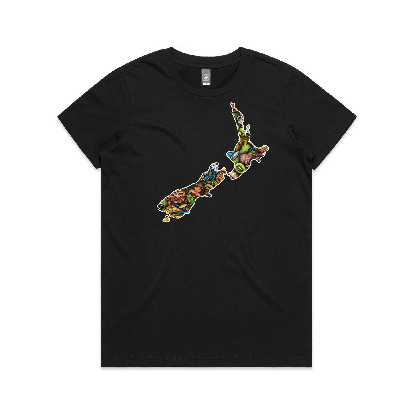 Womens NZ Map Collage Tee