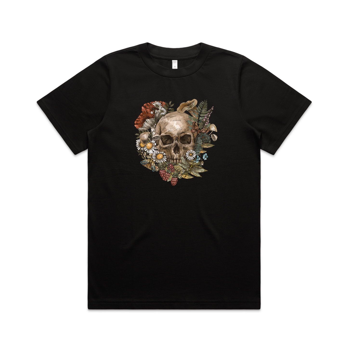 Womens Wild Flora Skull Heavy Tee