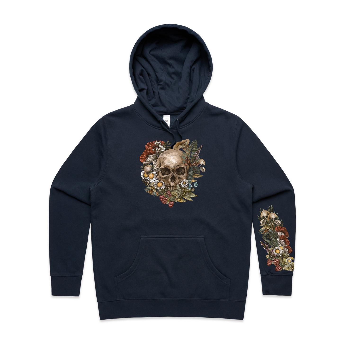 Womens Wild Flora Skull Hoodie