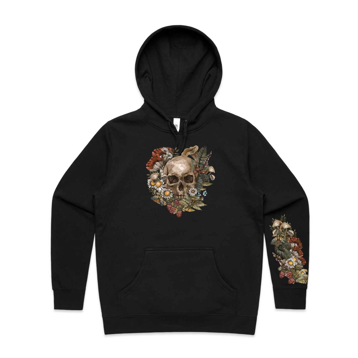 Womens Wild Flora Skull Hoodie