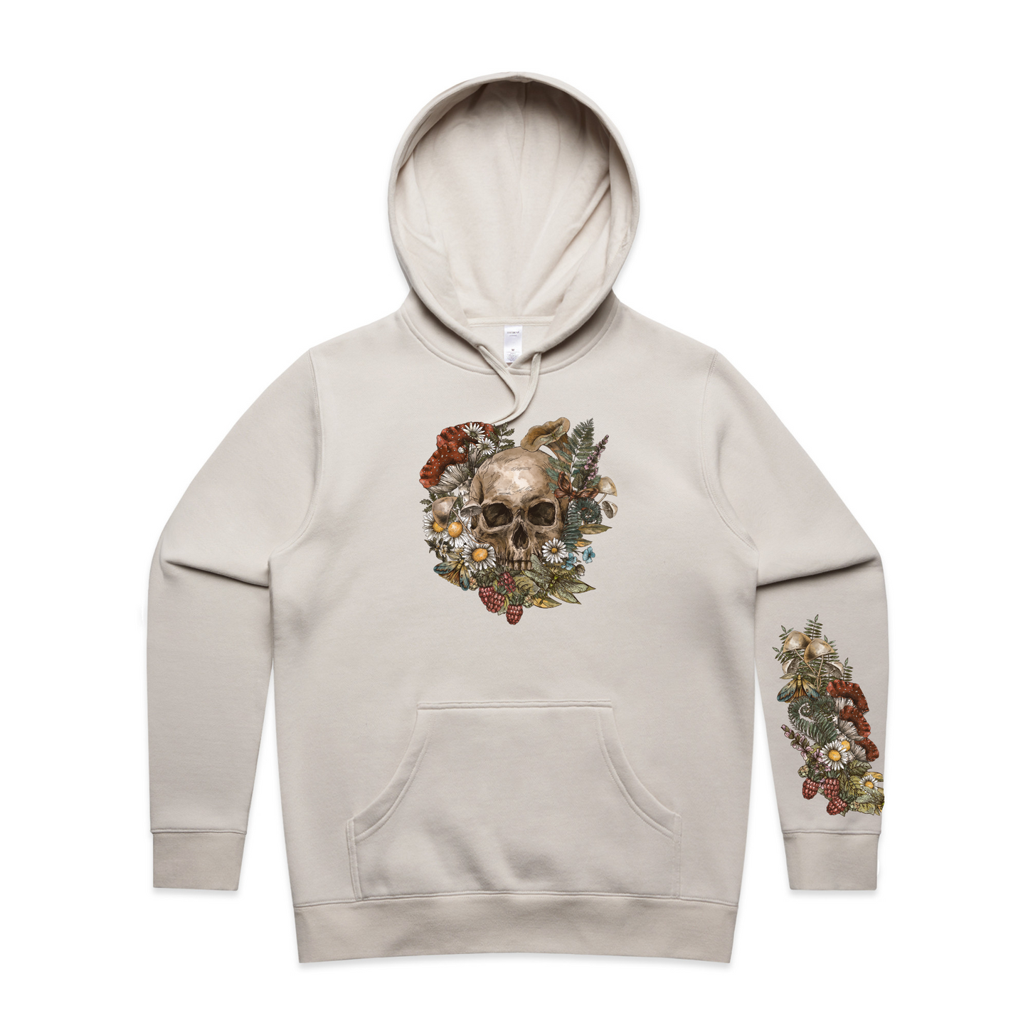 Womens Wild Flora Skull Hoodie