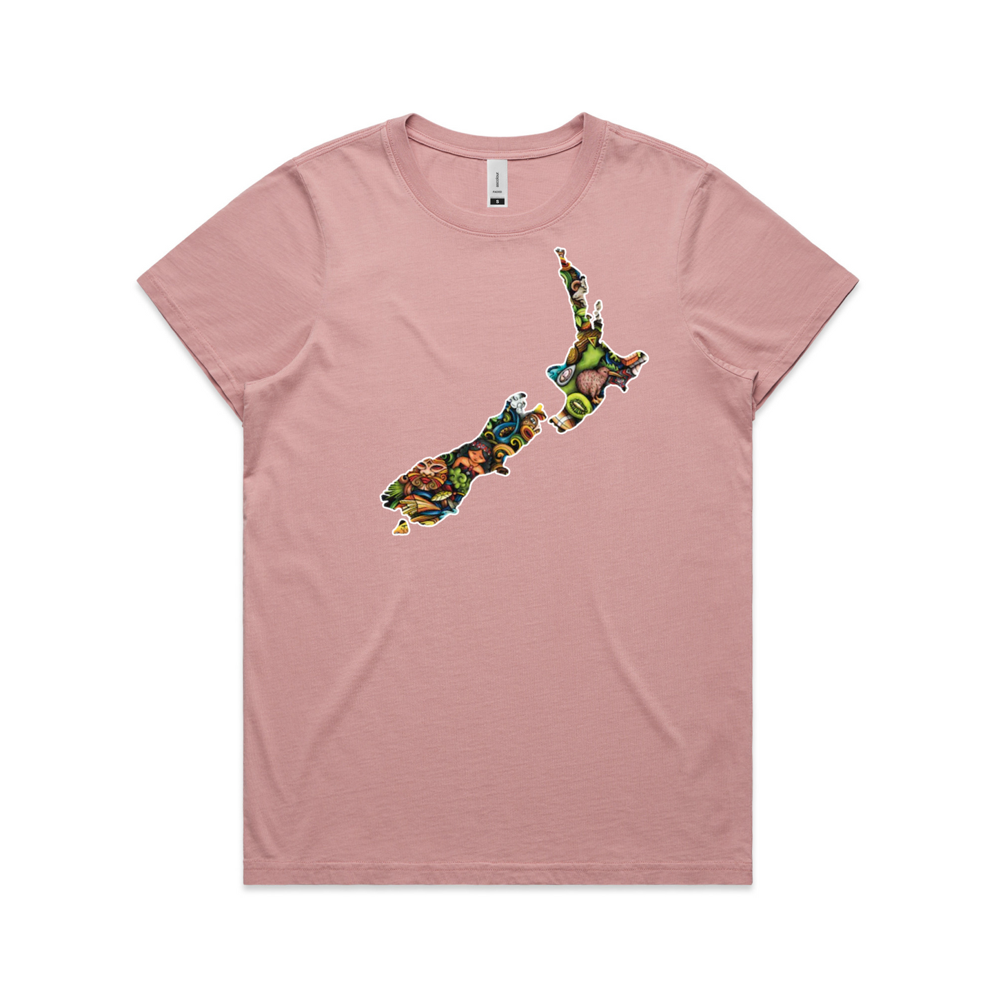 Womens NZ Map Collage Tee