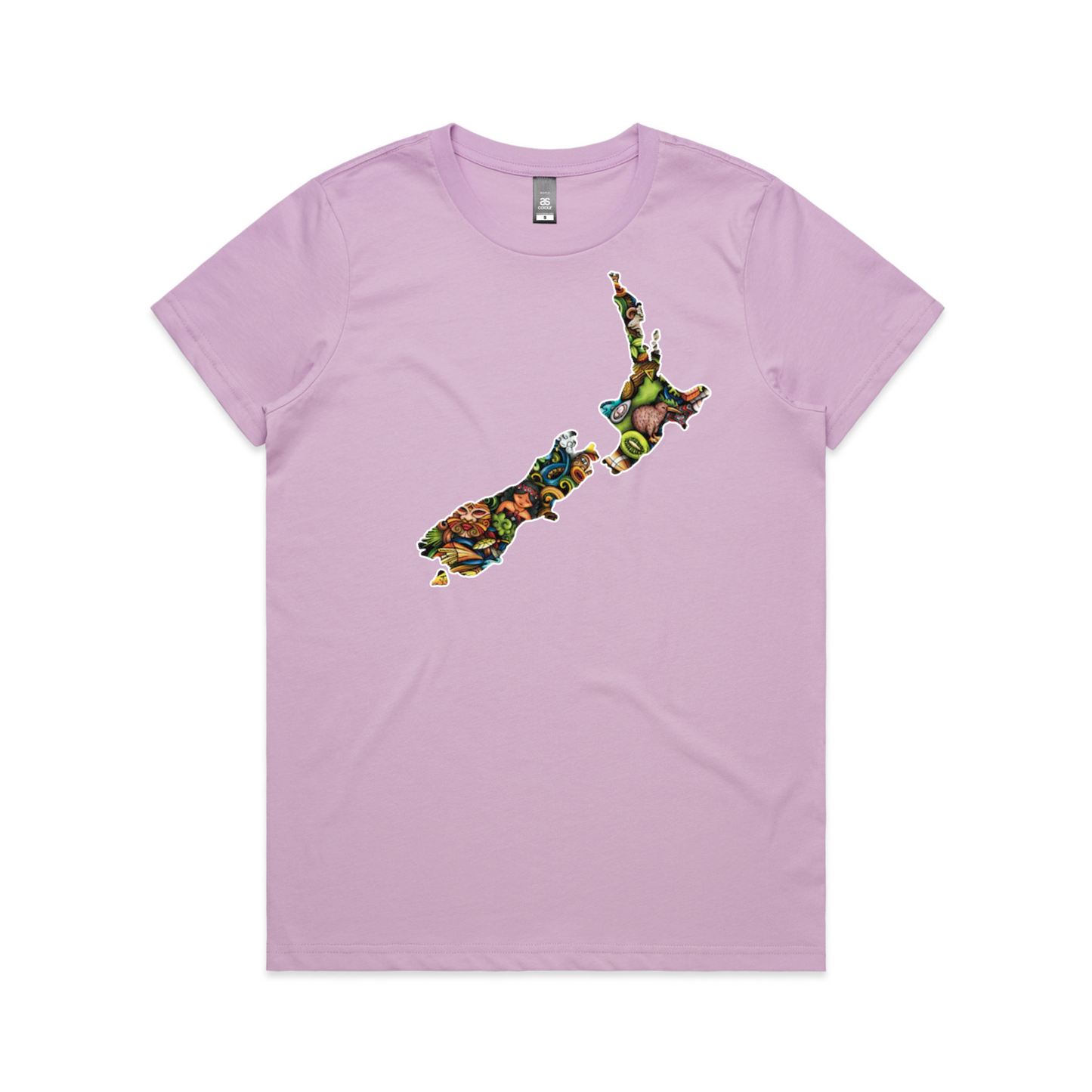 Womens NZ Map Collage Tee