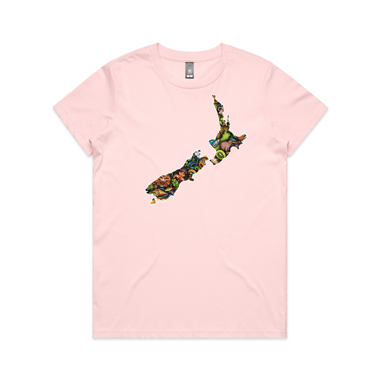 Womens NZ Map Collage Tee