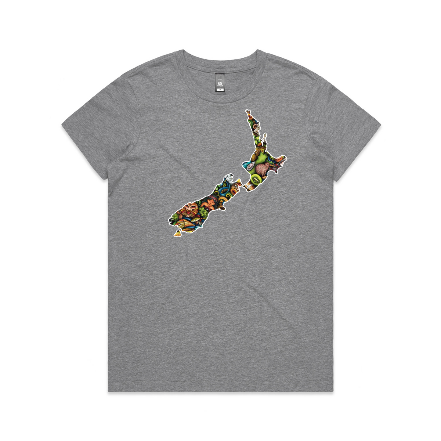 Womens NZ Map Collage Tee